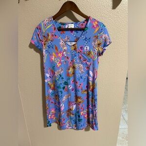 Soma Floral V-Neck Short Sleeve nightgown pajama